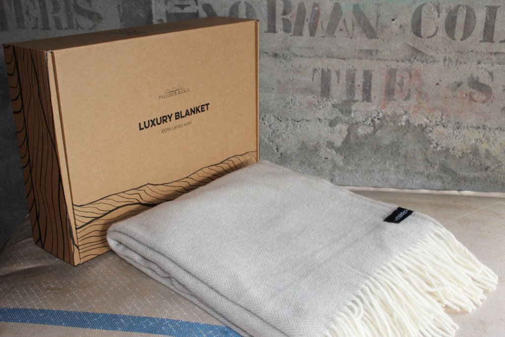 plain herringbone LUXURY LAMBSWOOL BLANKETS