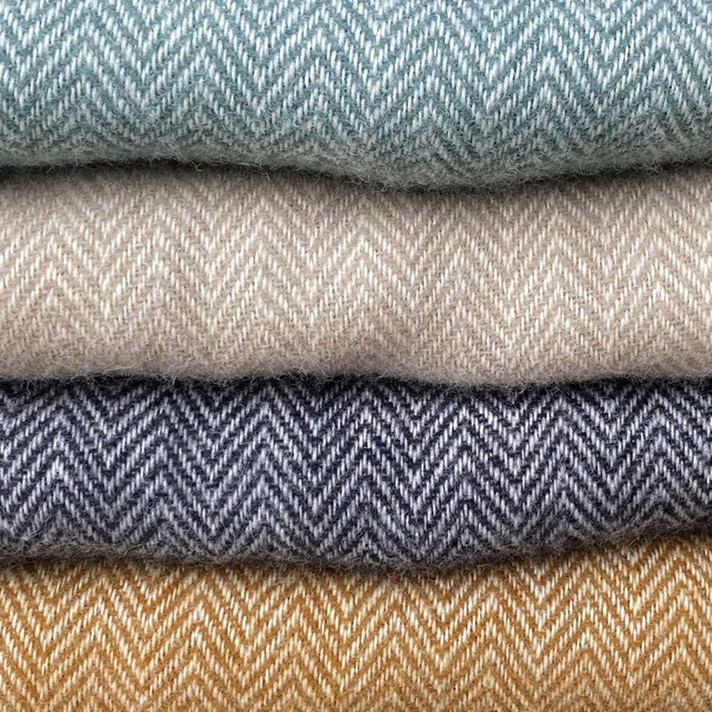 plain herringbone LUXURY LAMBSWOOL BLANKETS