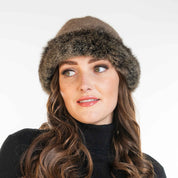 Possum Fur Trim Beanie with Merino Possum