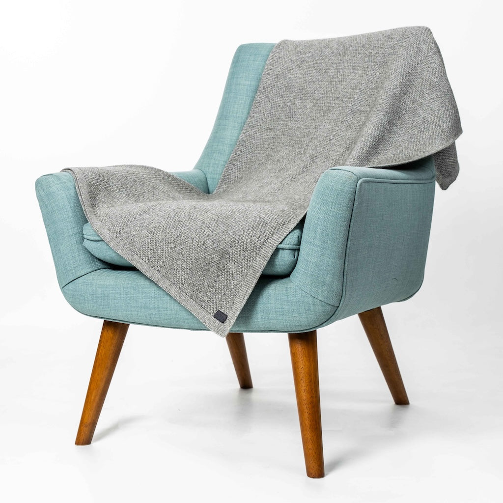 Plated Herringbone Throw Merino Possum