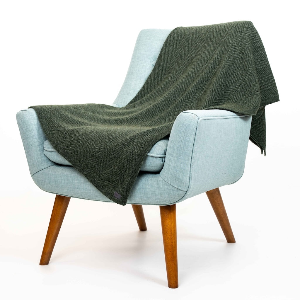 Plated Herringbone Throw Merino Possum