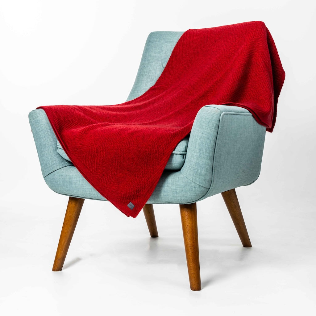 Plated Herringbone Throw Merino Possum
