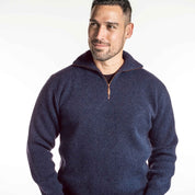 Zip Collar Mens Sweater merino possum