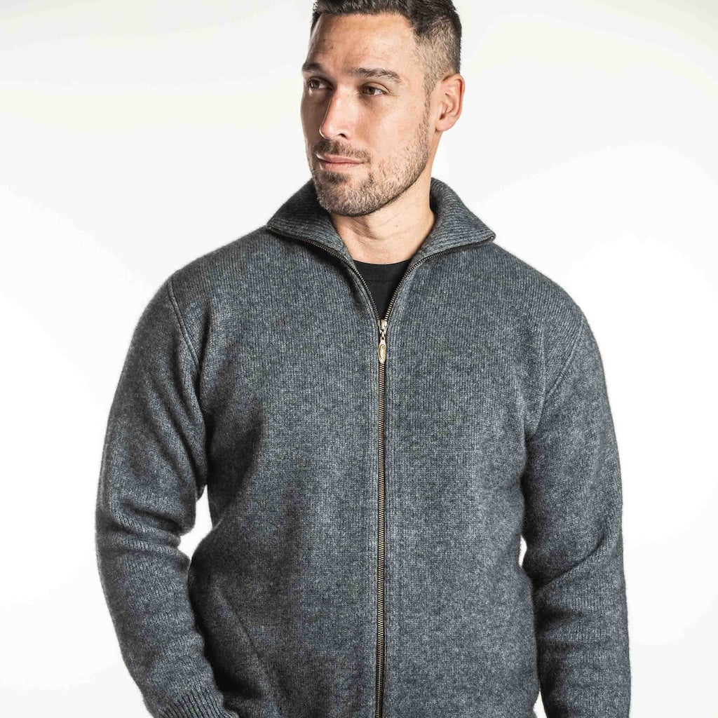Zip Through Jacket Mens  Merino Possum