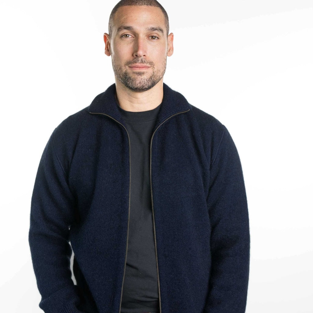 Zip Through Jacket Mens  Merino Possum
