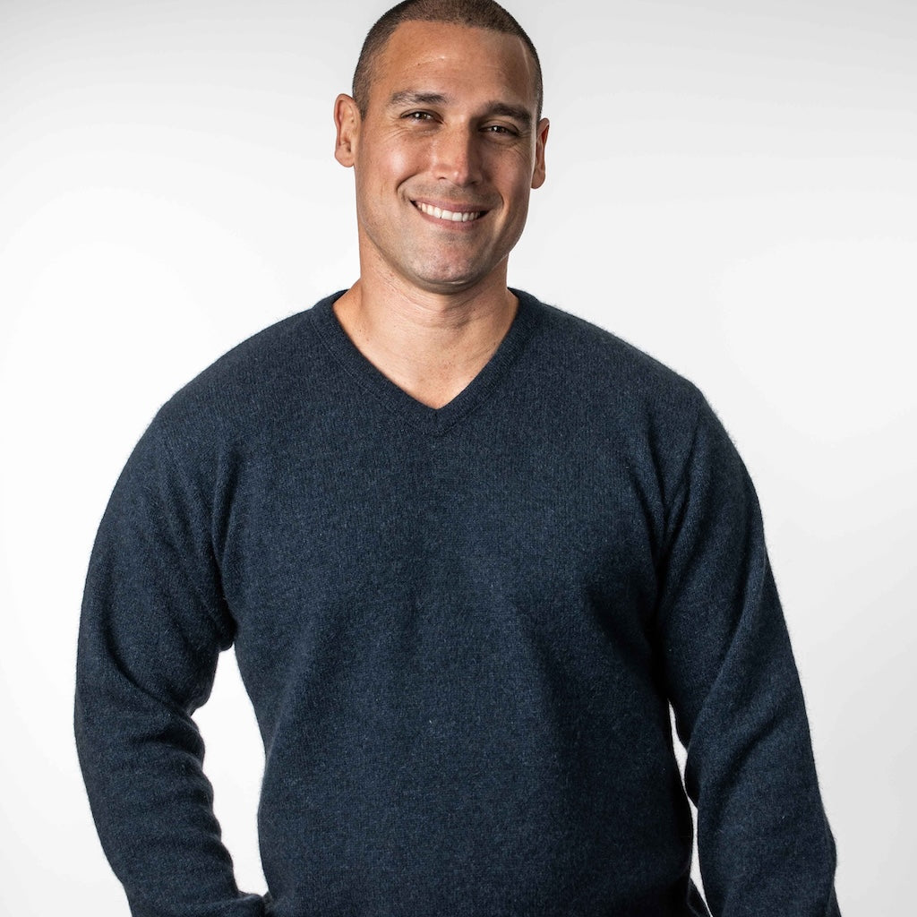 V Neck Neck Sweater Mens Merino Possum