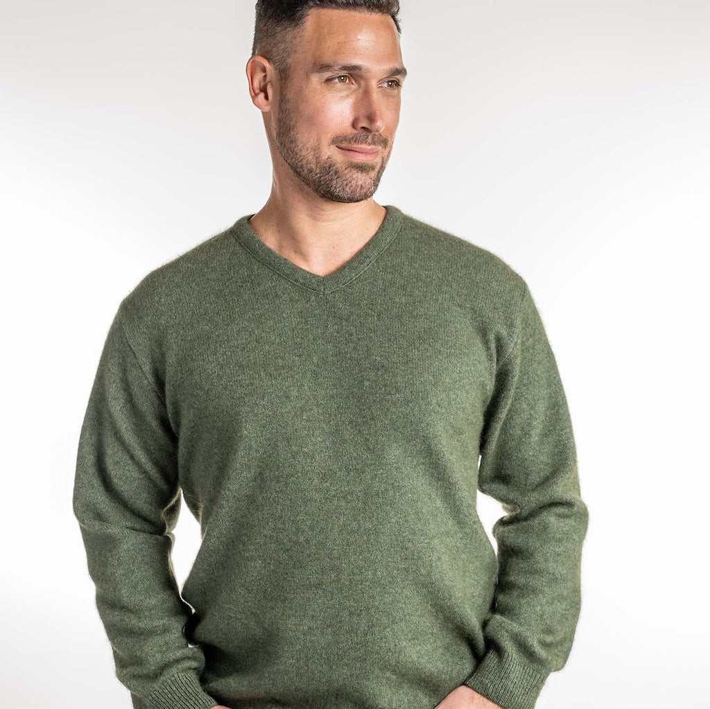 V Neck Neck Sweater Mens Merino Possum