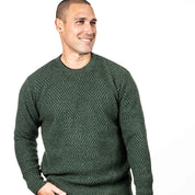 Men's Diamond Plated Crew Neck Sweater Merino Possum