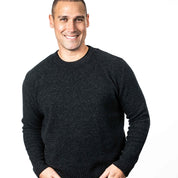 Men's Moss Stitch Plated Crew Neck Sweater Merino Possum