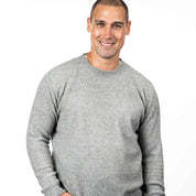 Men's Moss Stitch Plated Crew Neck Sweater Merino Possum