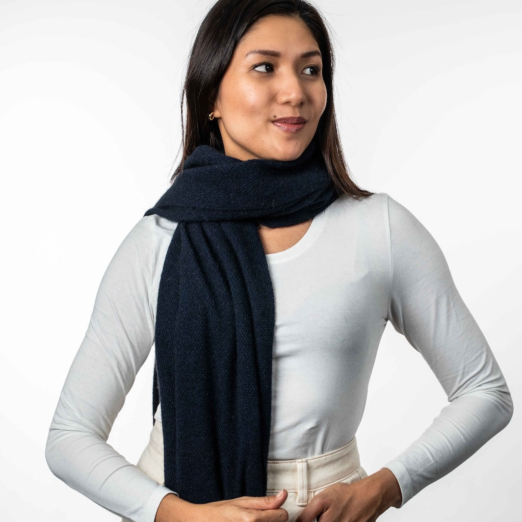 Moss Stitch Wrap Ladies Merino Possum