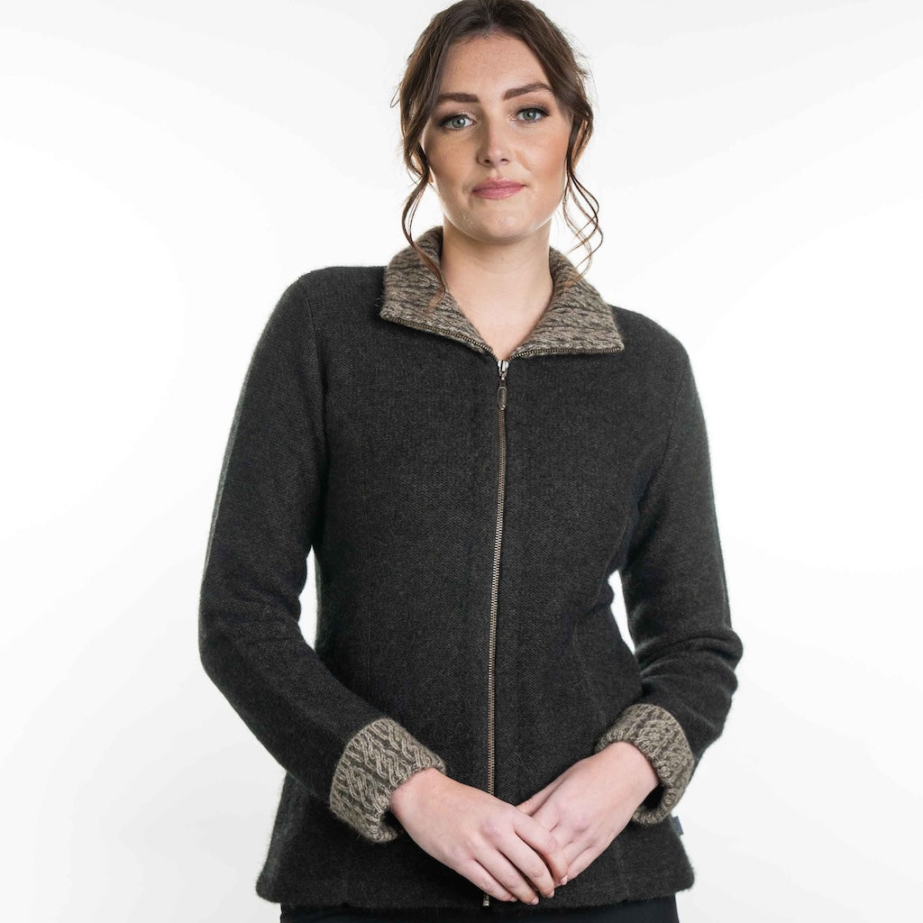 Two Tone Jacket Ladies Merino Possum