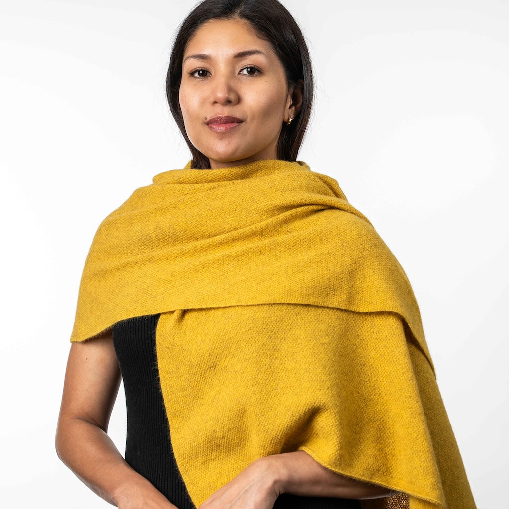 Moss Stitch Wrap Ladies Merino Possum