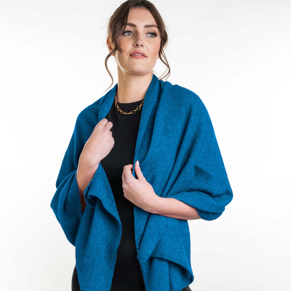 Moss Stitch Wrap Ladies Merino Possum
