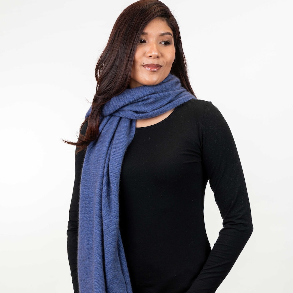 Moss Stitch Wrap Ladies Merino Possum