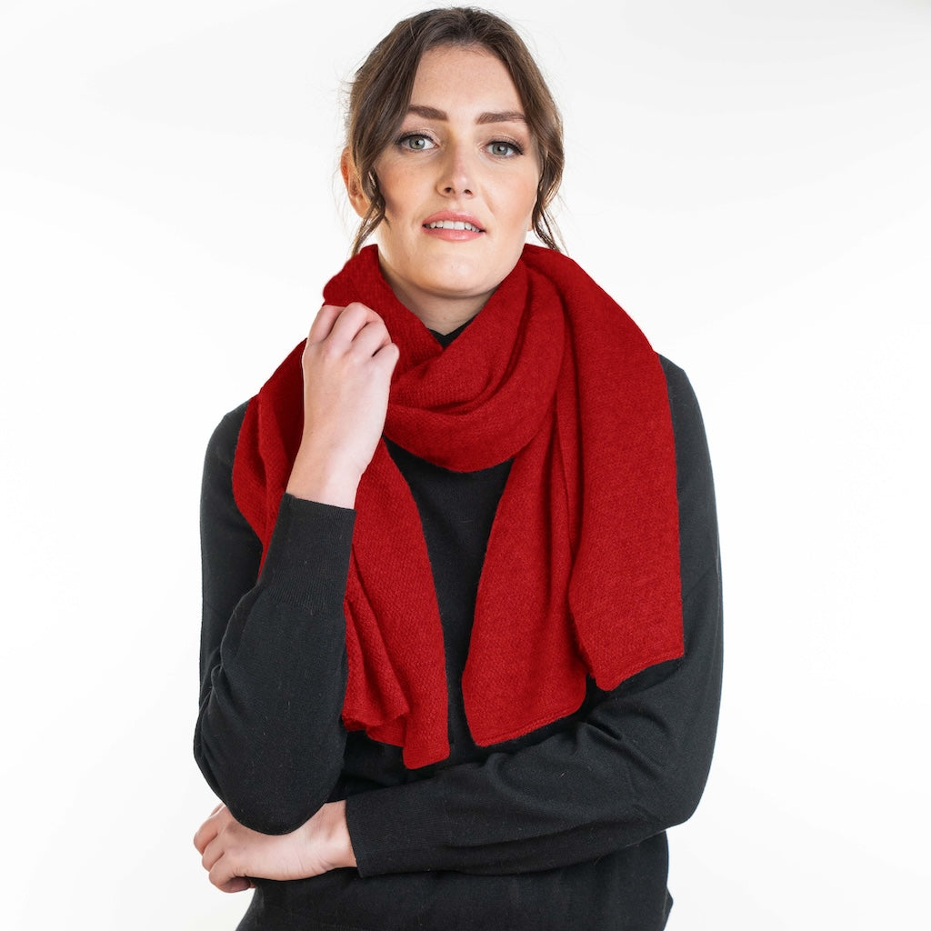 Moss Stitch Wrap Ladies Merino Possum