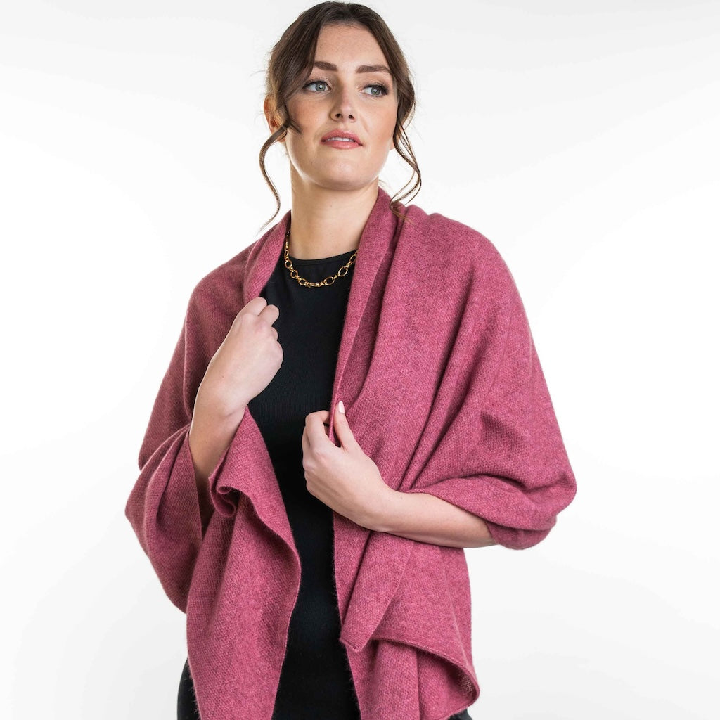 Moss Stitch Wrap Ladies Merino Possum