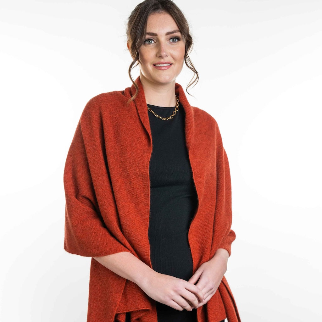 Moss Stitch Wrap Ladies Merino Possum
