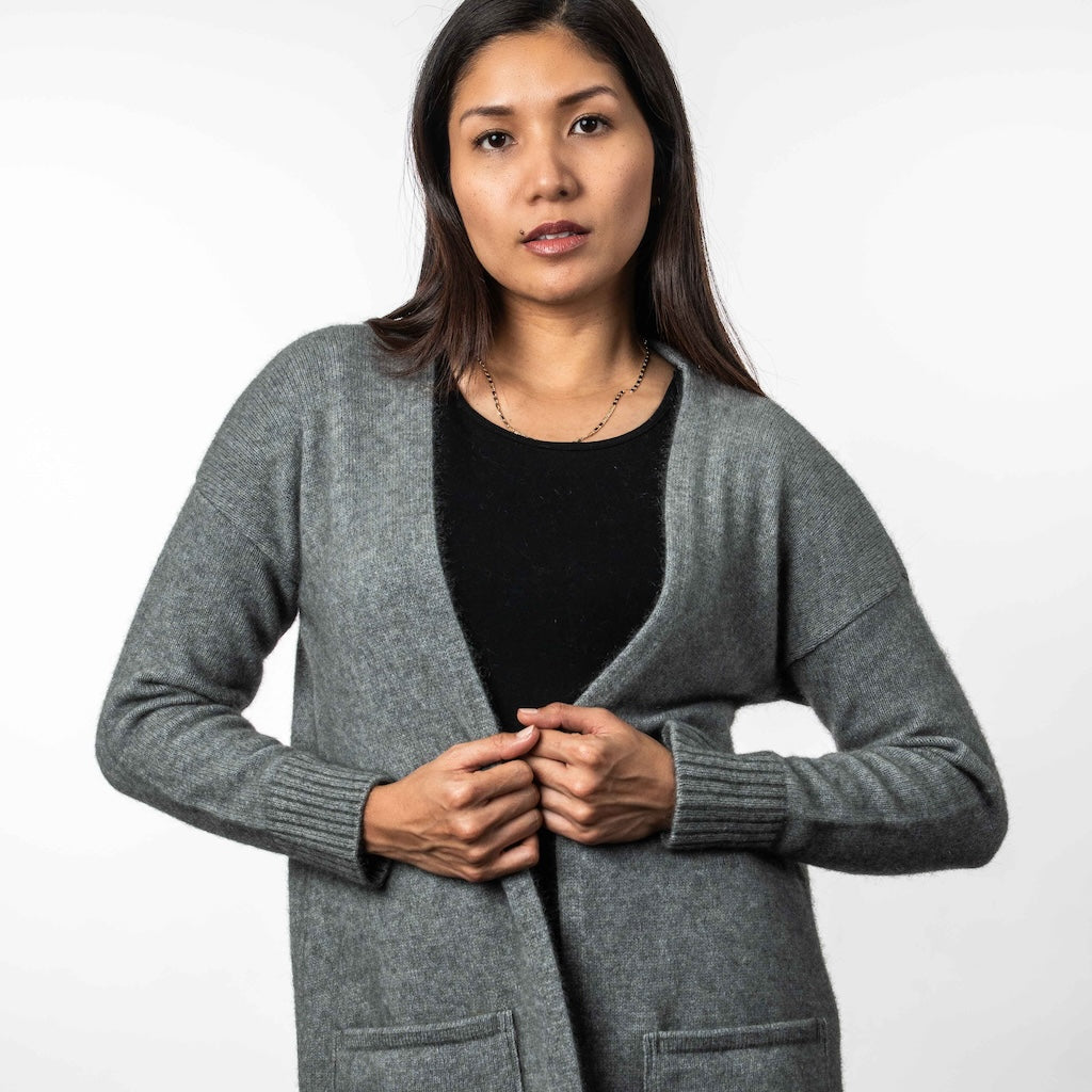 LongLine Cardigan Ladies Merino Possum
