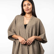 Zig Zag Textured Ladies Cape Merino Possum Cape