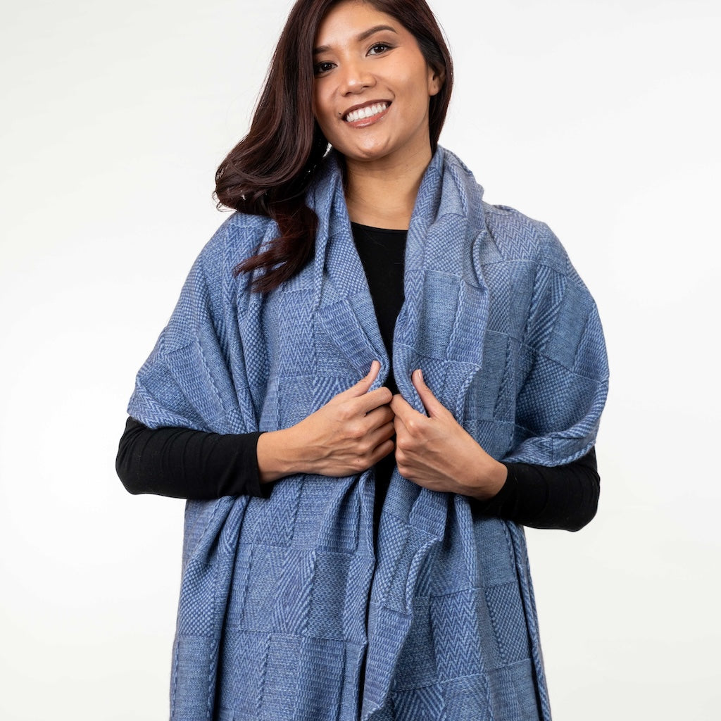 Jacquard Wrap Ladies Merino Possum