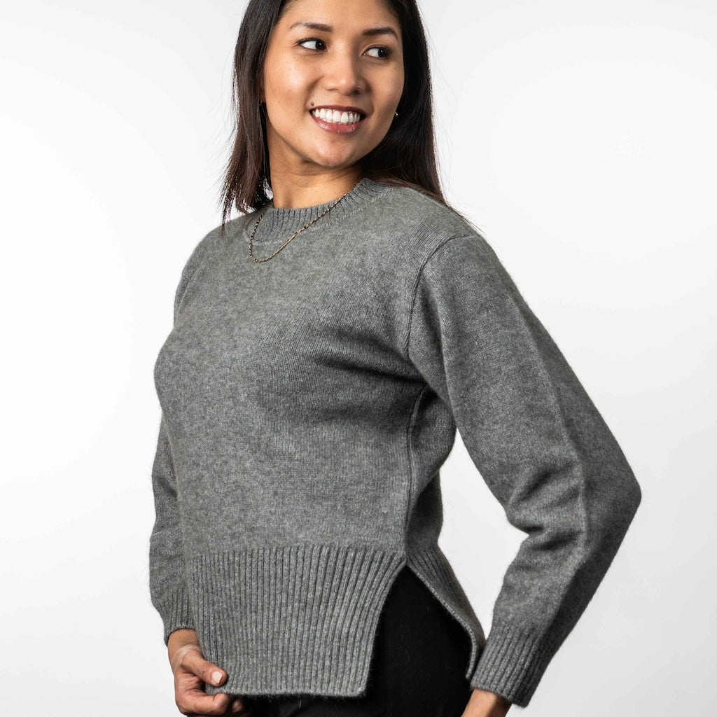 Split Hem Sweater Ladies Merino Possum