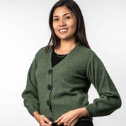 V Neck Ladies Cardigan Merino Possum