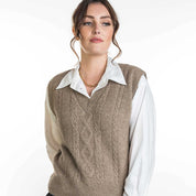 Cable Vest Ladies Merino Possum
