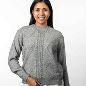 Ladies Diamond Cable Sweater Merino Possum