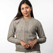Ladies Diamond Cable Sweater Merino Possum