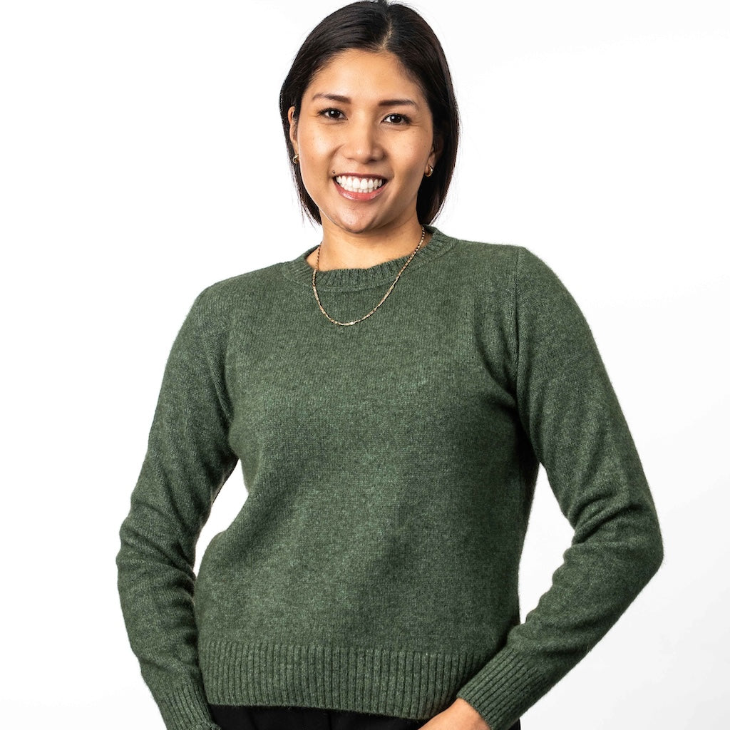Ladies Classic Crew Neck Sweater Merino Possum