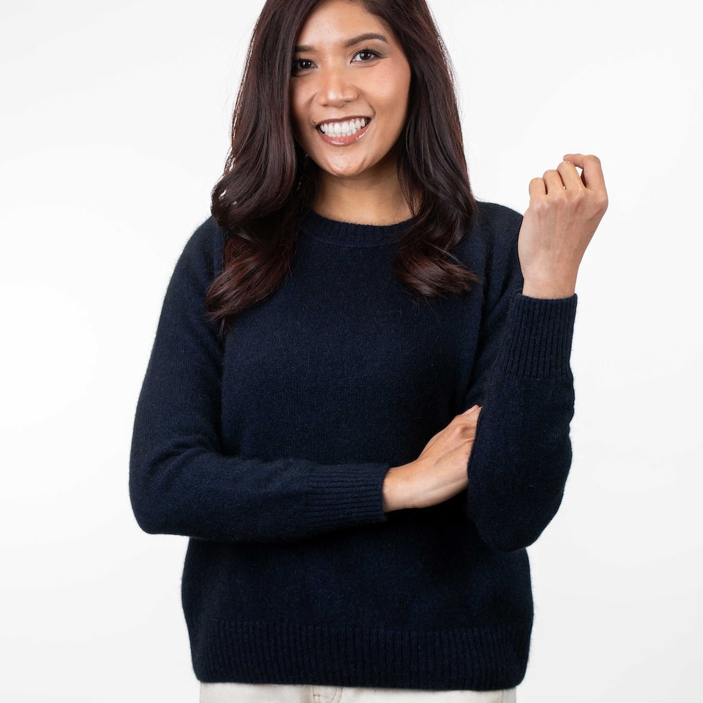 Ladies Classic Crew Neck Sweater Merino Possum