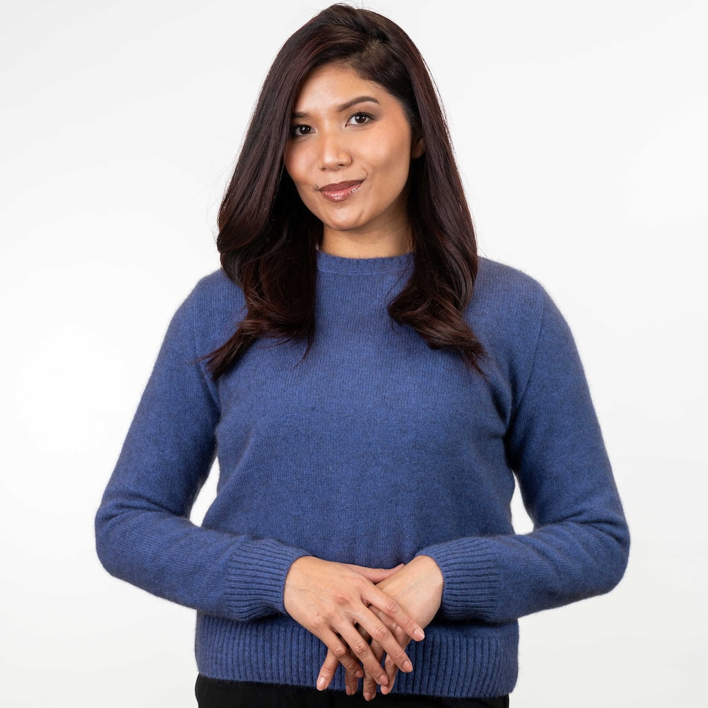 Ladies Classic Crew Neck Sweater Merino Possum
