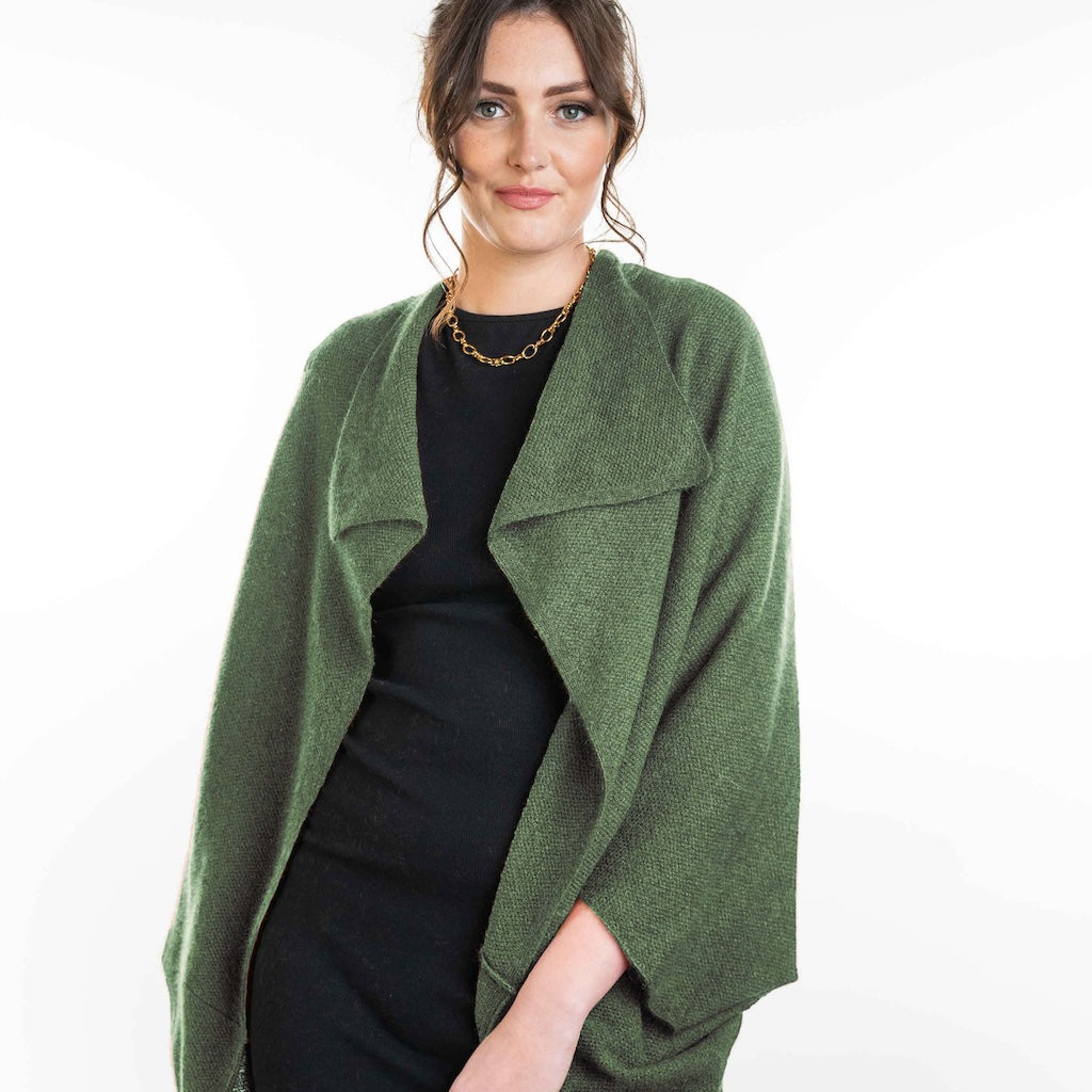 Moss Stitch Shrug Ladies Merino Possum