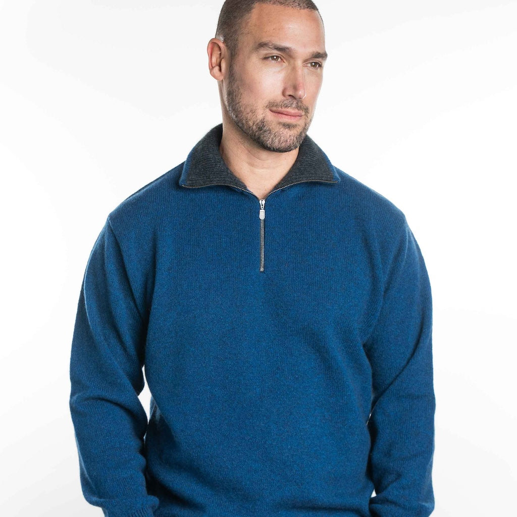 Zip Collar Sweater Merino Possum