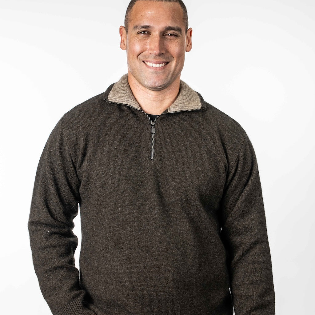 Zip Collar Sweater Merino Possum