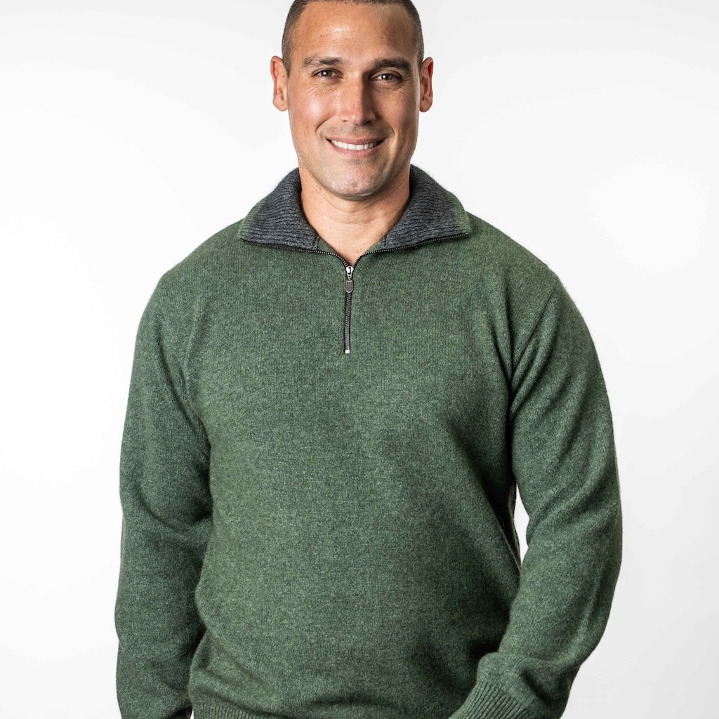 Zip Collar Sweater Merino Possum
