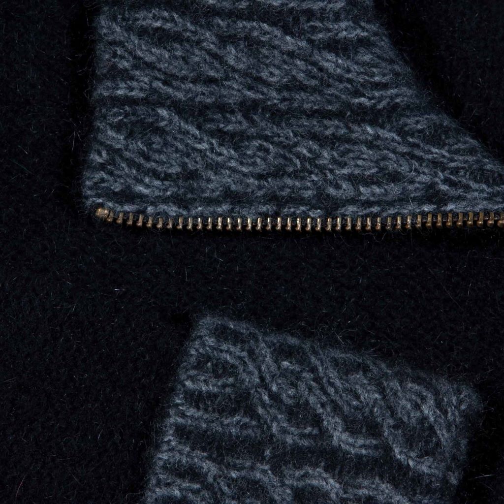 KORU MERINO POSSUM 2 tone zip CARDIGAN