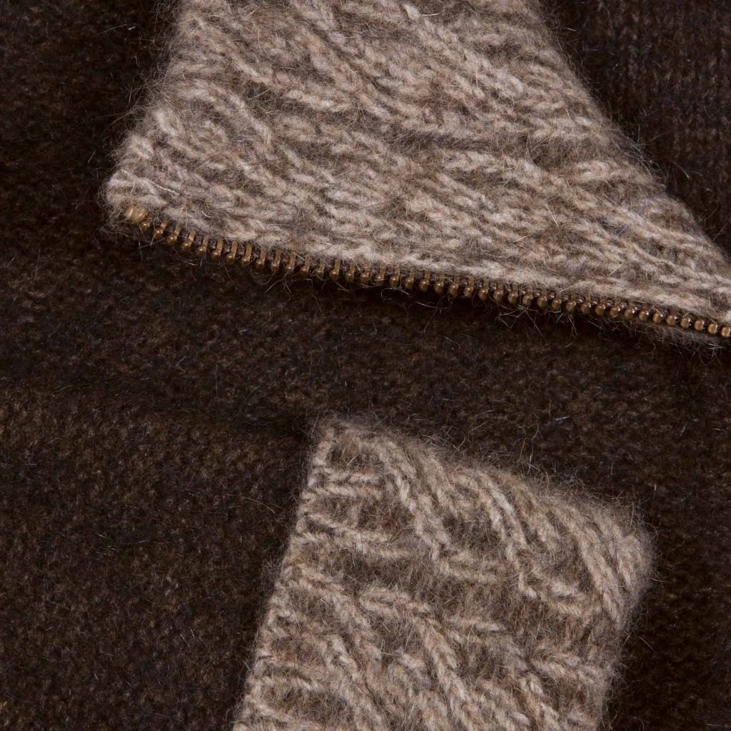 KORU MERINO POSSUM 2 tone zip CARDIGAN