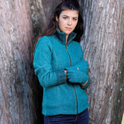 KORU MERINO POSSUM 2 tone zip CARDIGAN