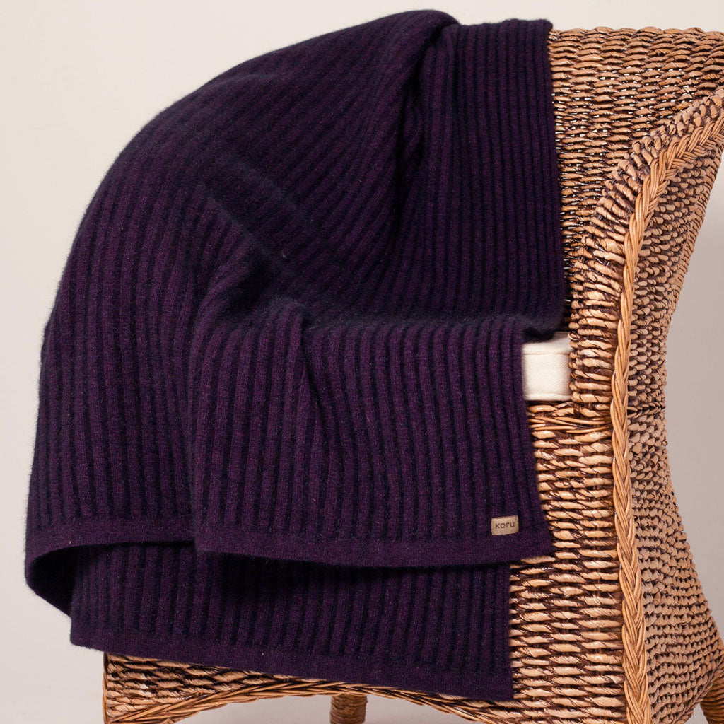 KORU MERINO POSSUM ribbed THROW