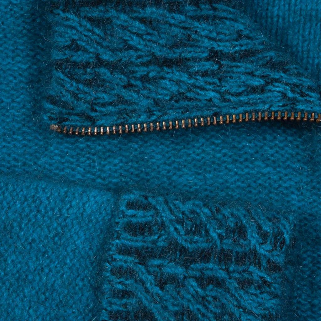 KORU MERINO POSSUM 2 tone zip CARDIGAN