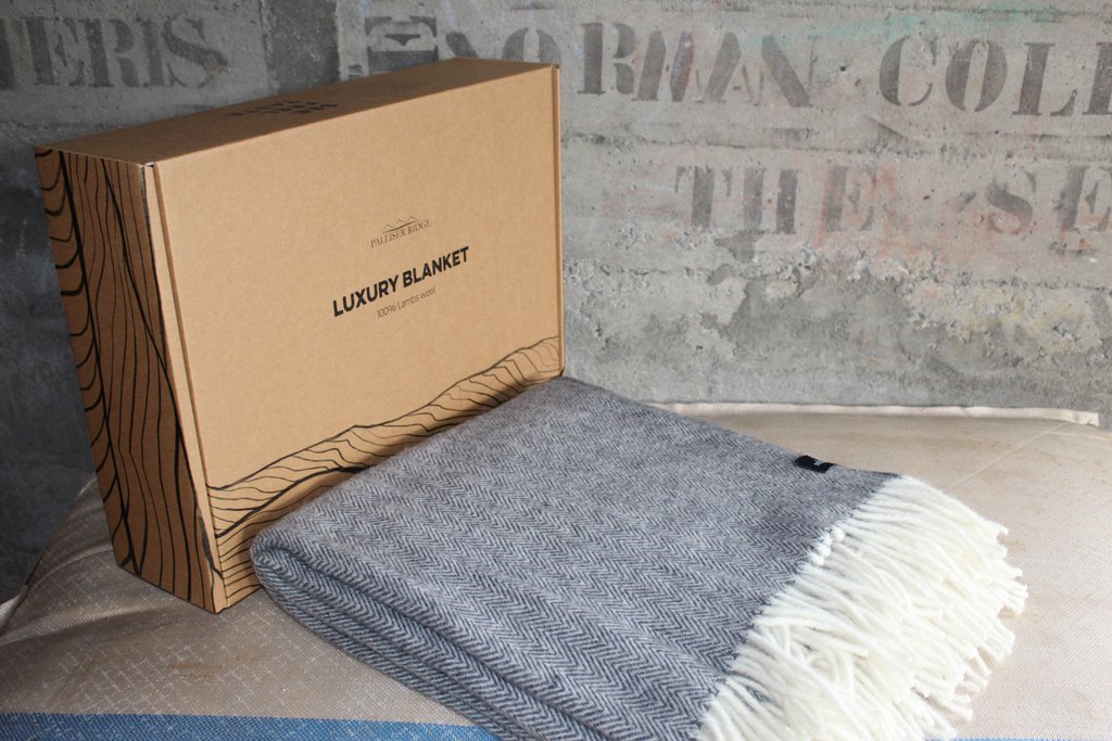 plain herringbone LUXURY LAMBSWOOL BLANKETS