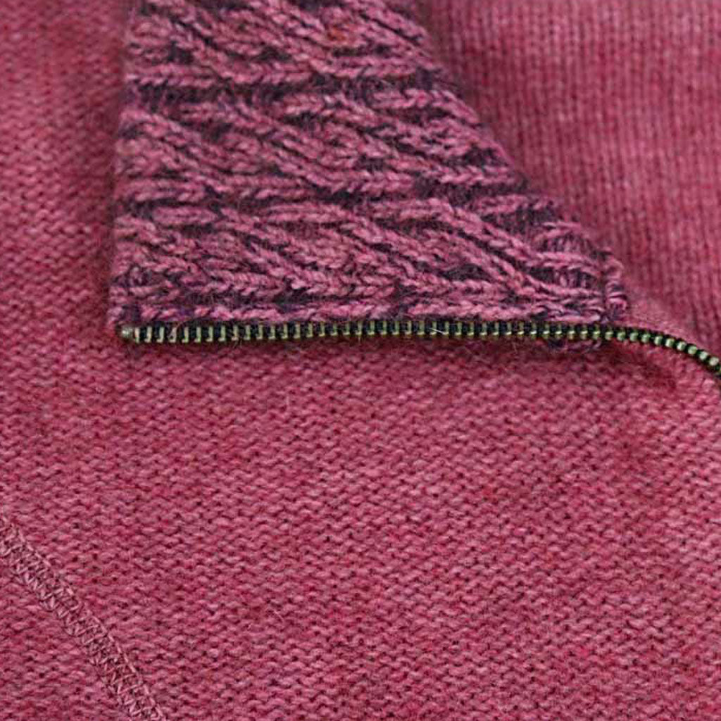 KORU MERINO POSSUM 2 tone zip CARDIGAN