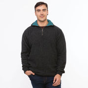 KORU MERINO POSSUM trilogy MENS ZIP COLLAR SWEATER