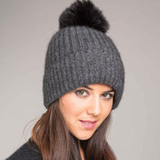 KORU MERINO POSSUM fur pompom BEANIE and SCARF