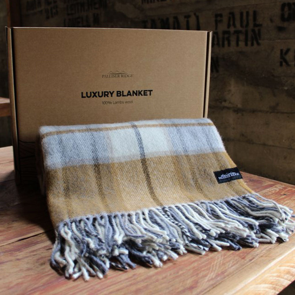 large twill check LUXURY LAMBSWOOL BLANKETS