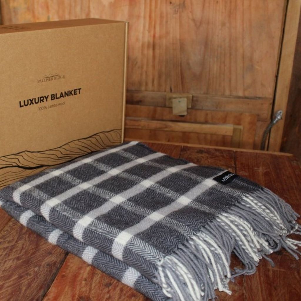 small herringbone check LUXURY LAMBSWOOL BLANKETS